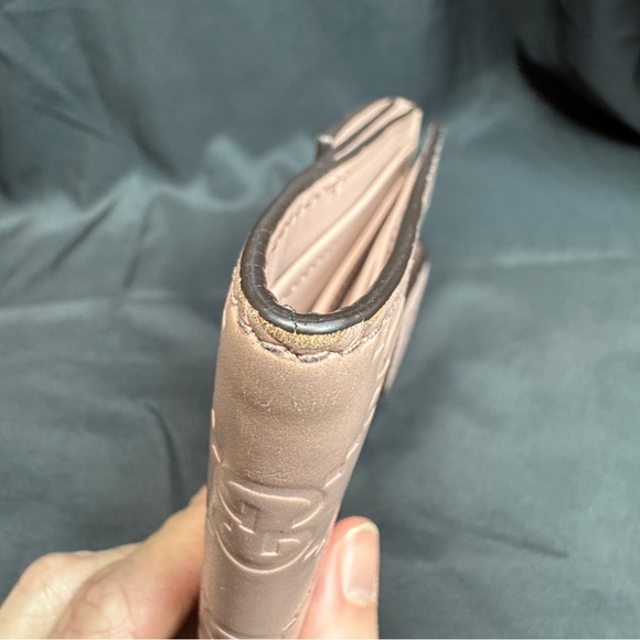 Gucci Blush Pink GG Guccissima Leather Compact Bow Wallet - Picture 13 of 16